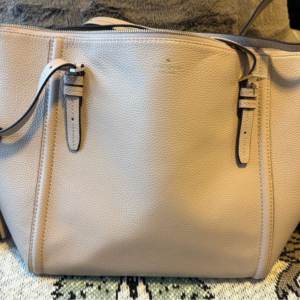 Kate Spade Cream Tote with Textured Finish